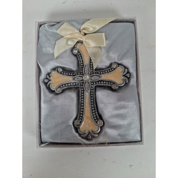Christian Cross resin Ornament w/Box NIB 4"L Easter or Christmas - Picture 1 of 3